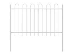 Panel de valla grande de acero con recubrimiento en polvo Vidaxl, blanco (170 x 130 cm)