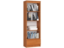 Librería Akord R60 Aliso 60 Cm Frente Blanco 1 Cajón Frente En Color Aliso 4 Estantes 60x35x180 Cm