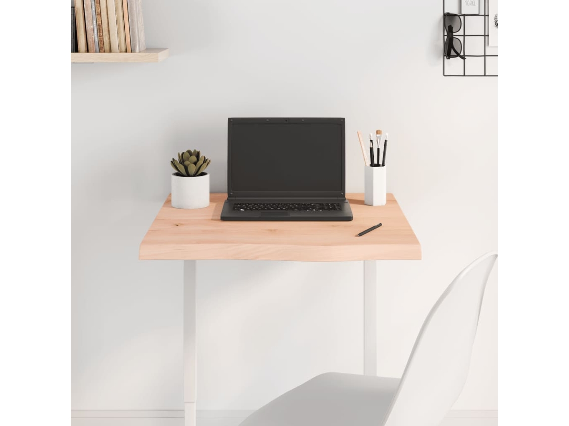 Tablero De Mesa | Tablero De Escritorio | Superficie De Mesa Madera Maciza Roble Sin Tratar 60x60x(2-4) Cm
