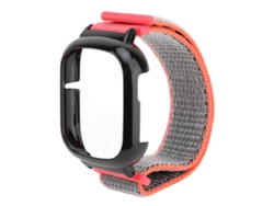 Correa de nailon para reloj con cierre de velcro, color rosa brillante.