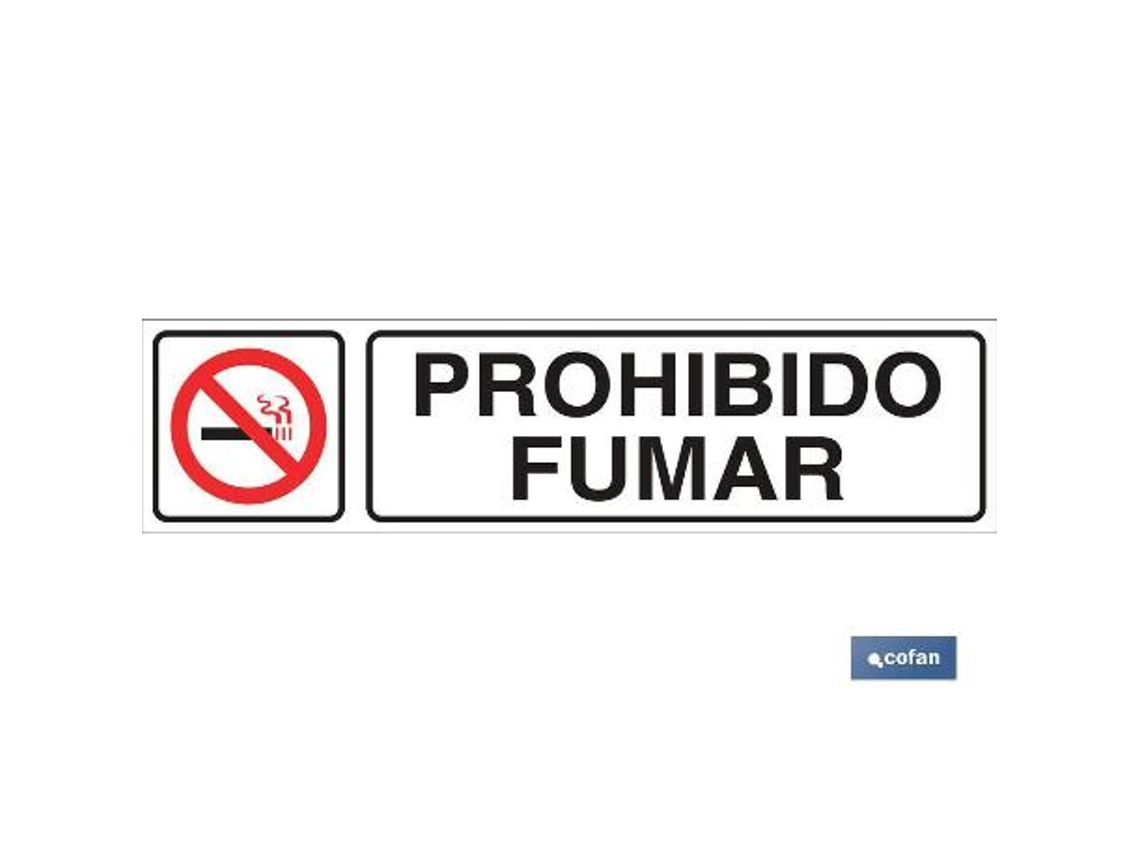 Señal glasspack adhesiva 175x45 prohibido fumar