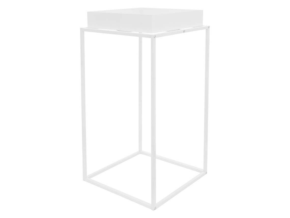 Jardinera 45X45X80 Cm Metal Blanco Ml-Design