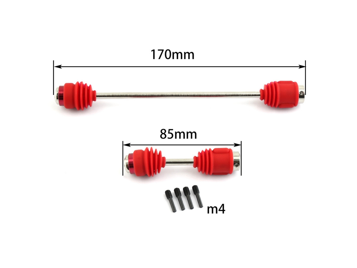 Eje De Transmisión Central De Acero Cvd Metálico Con Fuelles Para Coche Teledirigido Traxxas Summit 1/10