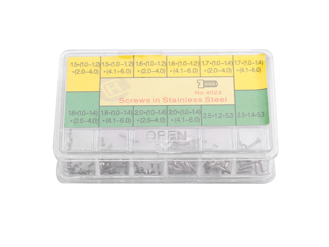Kit De Tornillos Ranurados En H De Acero Inoxidable, 12 Tamaños, Para Reparación De Relojes Y Gafas, 200 Piezas.