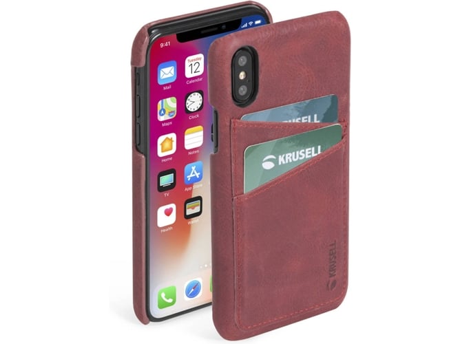 Funda iPhone XS Max KRUSELL Sunne 2 Card Cover Rojo