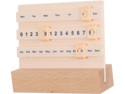 Bloque Decorativo De Madera Con Calendario Perpetuo Para Mesa