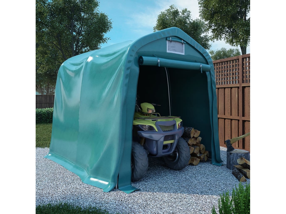 Carpa de garaje de PVC verde de 1,6 x 2,4 m