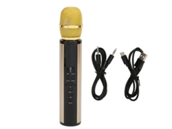 Micrófono Inalámbrico Bluetooth Portátil Con Reducción De Ruido Para Grabadora De Karaoke - Dorado