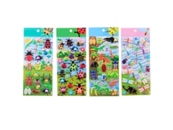 Rebe-4 Hojas Stickers 3d De Insectos Animados Para Niños Juguetes Laptop Moto Patineta Libros