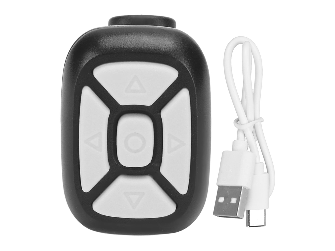 Control Remoto Bluetooth 5.3 Ring Para Iphone Y Tabletas, Control De Volumen, Fotos Y Videos, Color Negro.