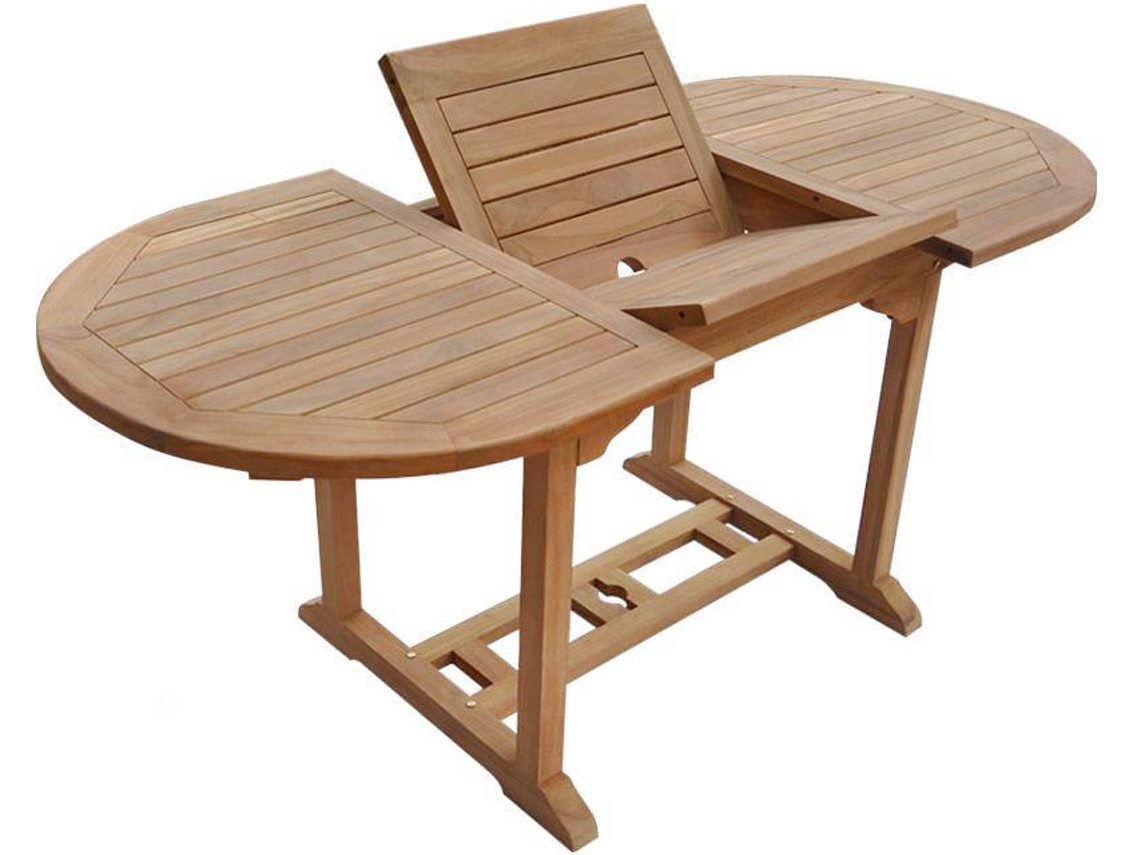 Mesa De Exterior BENEFFITO Salento Castaño (120/170 x 80 x 75 cm - Teca)