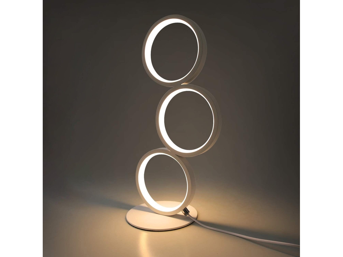 Lámpara de mesa LED moderna, lámpara de noche con anillo de aluminio, luz nocturna decorativa Zmh