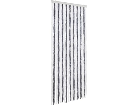 vidaXL Cortina mosquitera de chenilla gris y blanca 56x185 cm