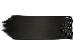 Extensión de cabello liso, 60 cm, extensión sintética con clips, SFUSHOS