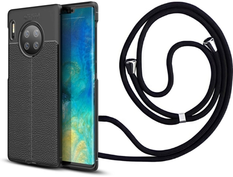 Funda Huawei Mate 30 Pro Rugged Leather con Collar Negro