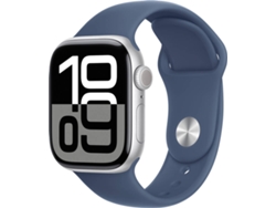 APPLE Watch Series 10 GPS 42 mm Aluminio Plata con Correa Deportiva Azul Denim (Talla: S/M)