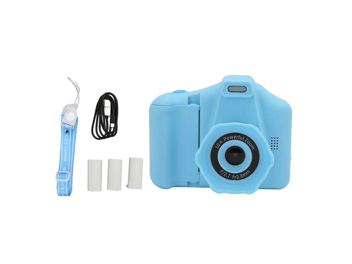 Cámara Digital Para Niños Con Función De Impresión, 1440p, Pantalla De 2,8 Pulgadas, Luz De Relleno Azul.