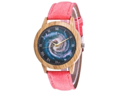 Reloj De Pulsera Unisex De Cuarzo Con Correa De Mezclilla Rosa - Regalo De Moda