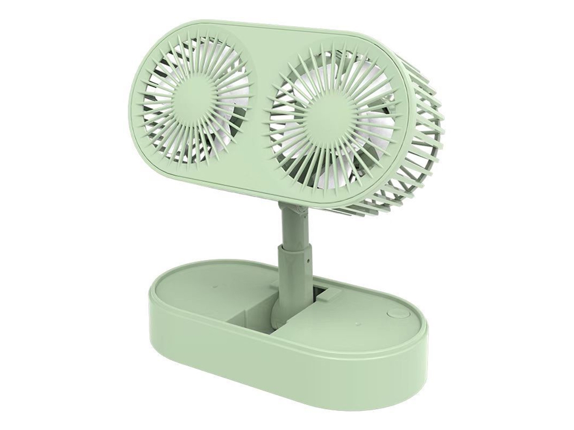 Ventilador De Mesa Plegable Con Motor Giratorio Doble, 3 Velocidades, Recargable Por Usb Para Uso En El Hogar, La Cocina, Camping Y Exteriores.