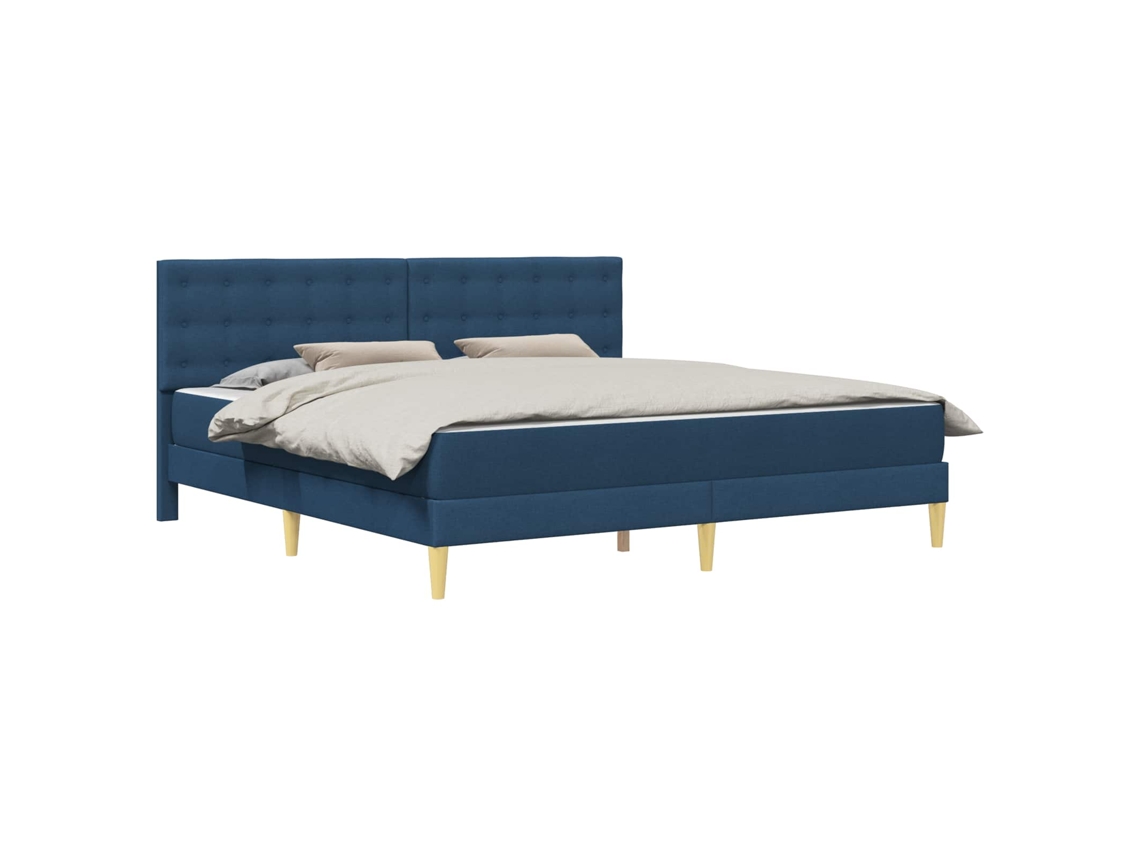 Maison Exclusive - Estructura De Cama Con Colchón Azul 180 X 200 Cm Tela
