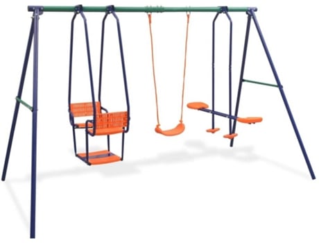 Juego De Columpios vidaxl 5 asientos naranja piezas juguete niños parque casero infantil acero y