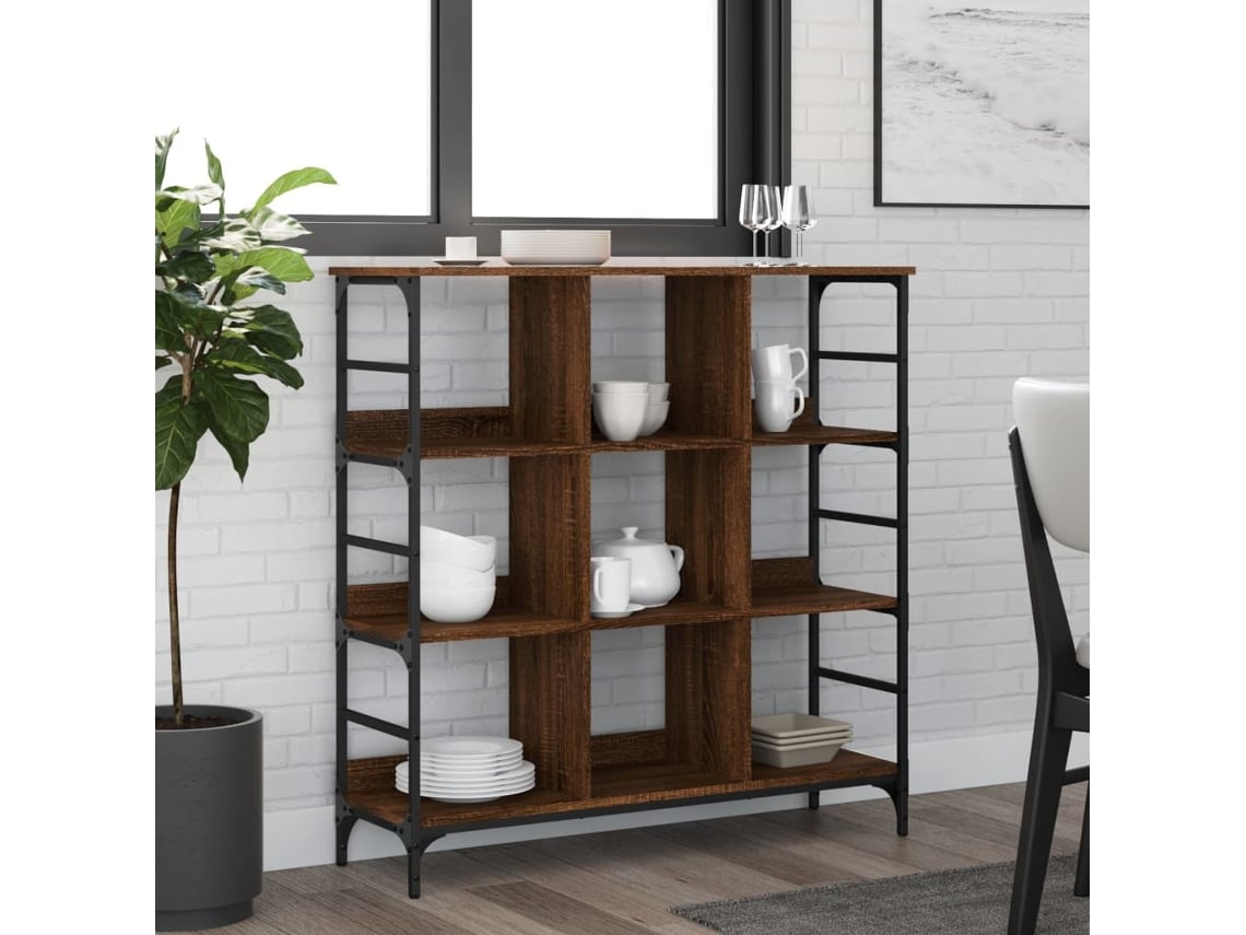 Aparador De Madera De Ingeniería Marrón Roble 102x32x103,5 Cm