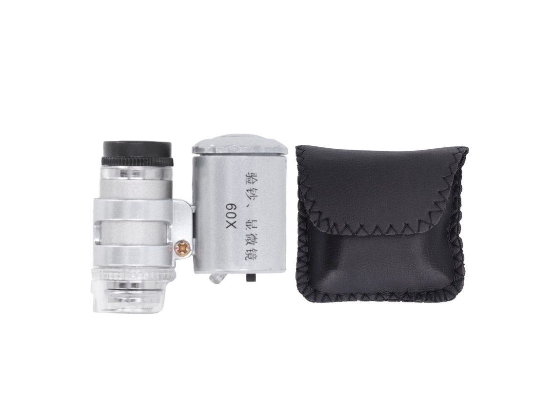 Microscopio De Bolsillo 60x Con Luz Led Y Ajuste De Enfoque, Para Observar Joyas Y Monedas.