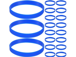 Juego De 60 Pulseras Elásticas De Silicona Azul Oscuro Para Identificación.