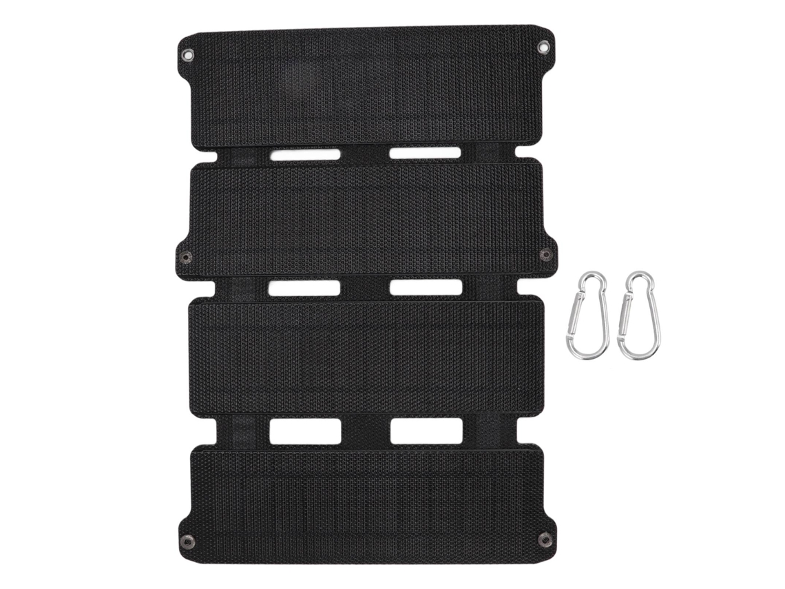 Panel solar monocristalino plegable de 14 W, 5 V, 2 puertos USB, flexible, de ETFE, para coche y camping. Marca: S/BRAND