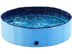 Piscina Familiar Inflable Natación Plegable Mascotas, Portátil-160 Cm