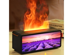 Humidificador de aromaterapia MDUG con llama de chimenea simulada en 3D, control remoto para escritorio, luz ambiental y difusor retro.