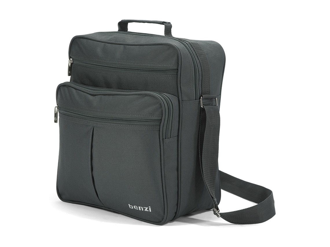 Bolso Bandolera Benzi Bz3325 9l Unisex, Bolsa De Hombro Compacta Con Múltiples Bolsillos, Poliéster Resistente, Gris