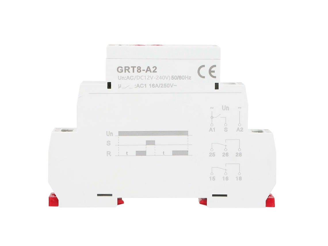 Relé De Tiempo Grt8-a2 Rail Din Retardo Temporal Control Industrial 12v-240v Ac/dc