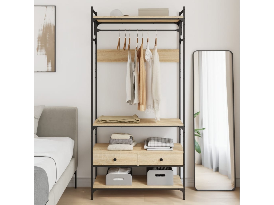 Armario con Cajones 89x39x184,5cm Deriv. Decoración del hogar en madera de roble Sonoma Dkd