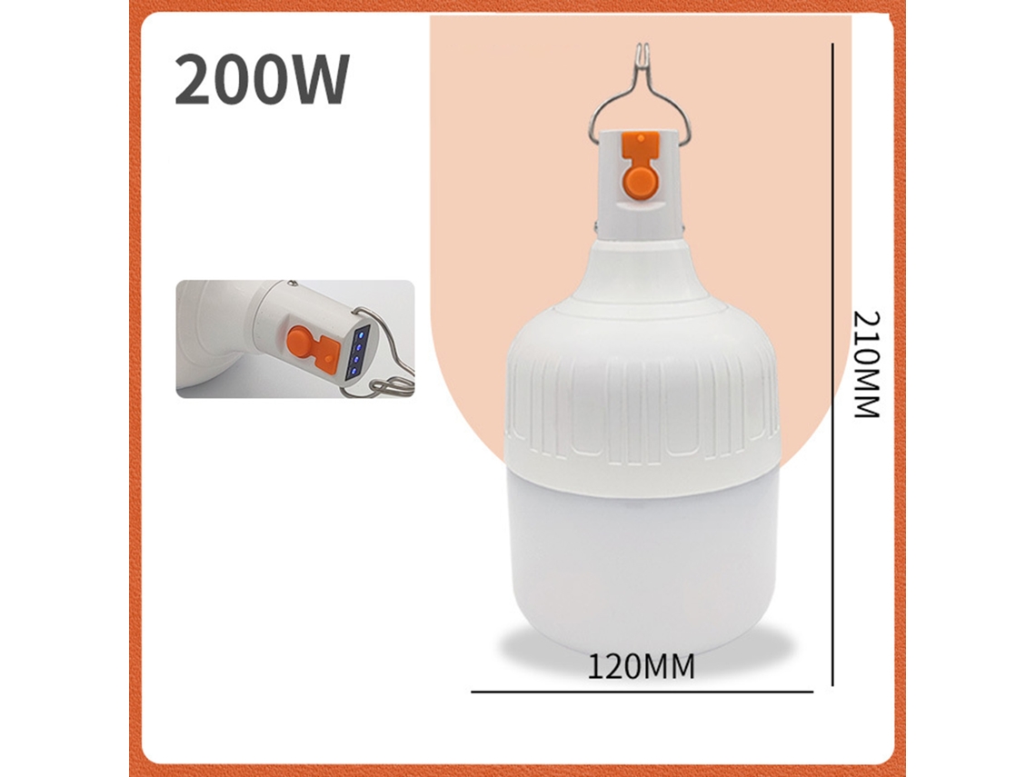 2026-bombilla Recargable Luz De Mercado Nocturno Luz De Puesto Exterior Hogar Emergencia Carga Usb