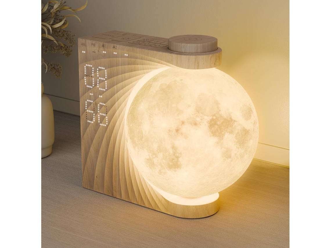 Despertador para dormitorio, con luz de amanecer para despertar a niños y adolescentes, máquina de ruido blanco (Ikikso White)