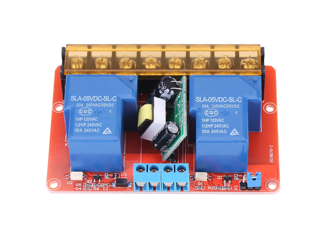 Módulo De Relé De 2 Canales Y 30 A, Ca 100 V-250 V, Con Conmutación De Nivel Alto/bajo De Cc 5 V.