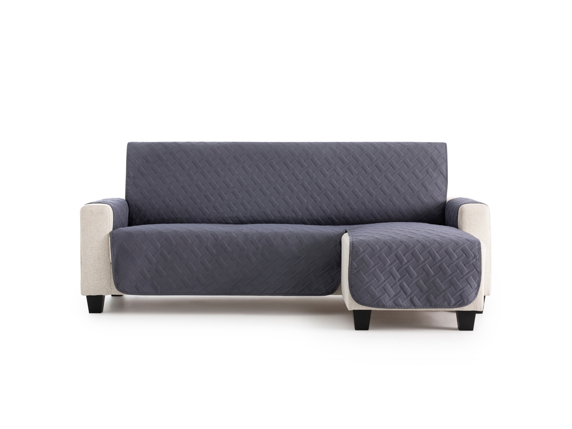 Maxifundas | Cubre Sofá Dry Protect | Gris Claro | Chaise Longue Derecho 200 Cm | Repelente De Líquidos, Antimanchas Y Acolchado