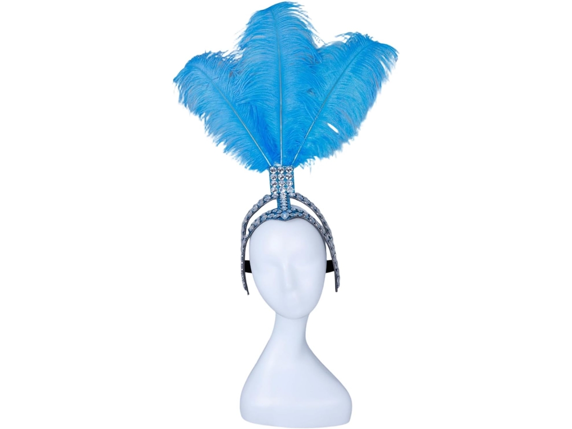Diadema Brillante Con Plumas Y Pedrería Al Estilo De Los Años 20 Para Fiestas De Carnaval Y Navideñas.