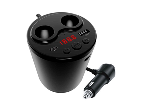 Transmisor FM con control remoto PD Tipo C Cargador USB para automóvil Kit de manos libres para automóvil Modulador FM 5.0 compatible con Bluetooth...