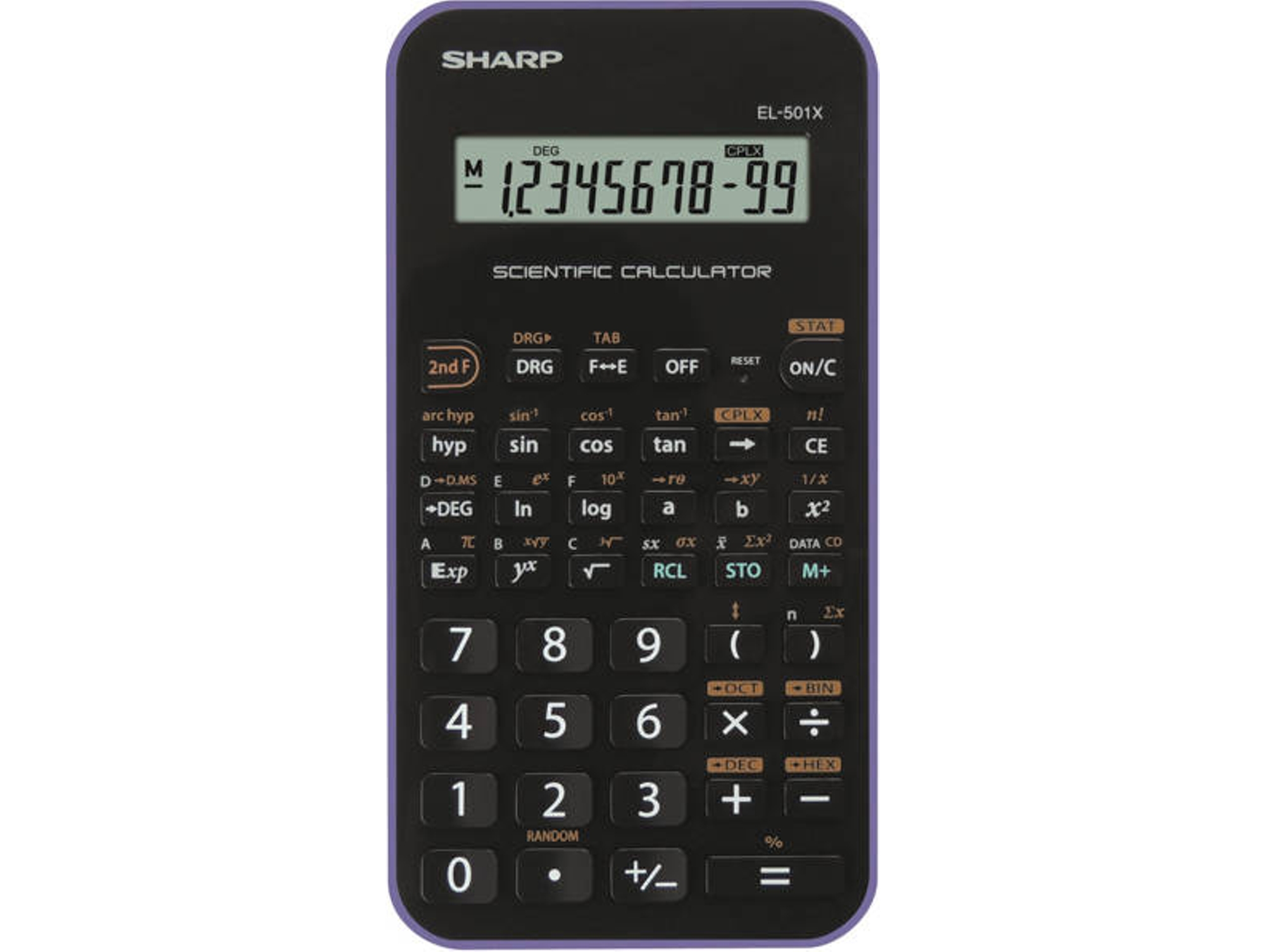 Calculadora Científica SHARP EL-501X Negro y Violeta (10 dígitos)