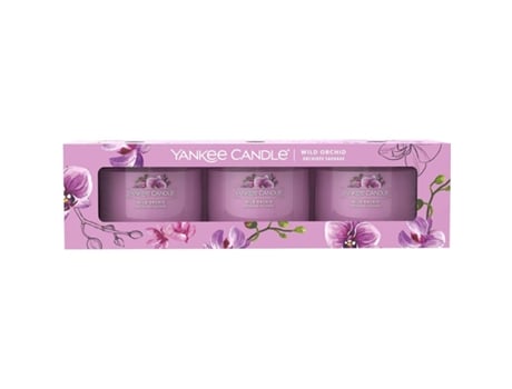 Paquete de 3 velas aromáticas votivas de orquídea salvaje YANKEE CANDLE