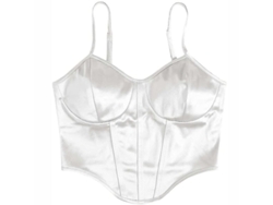 2026-top Crop De Seda Para Mujer Con Diseño De Envolvente De Pecho Y Tirantes Sexy