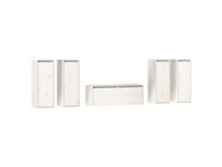 Mueble de TV de 5 piezas, madera maciza de pino, blanco, EXCLUSIVO DE LA CASA