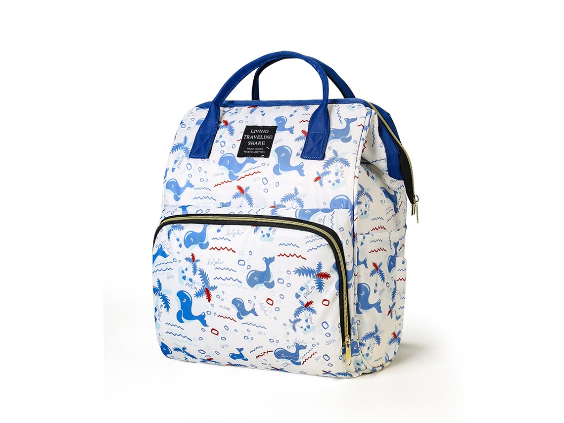 Mochila De Maternidad Czhhmart Con Gran Capacidad Para Viajes Baleia Azul