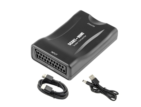 Convertidor Scart a HDMI con cable HDMI Adaptador Scart HDMI Convertidor Scart a HDMI Entrada Scart a salida HDMI para dispositivos BISBISOOS