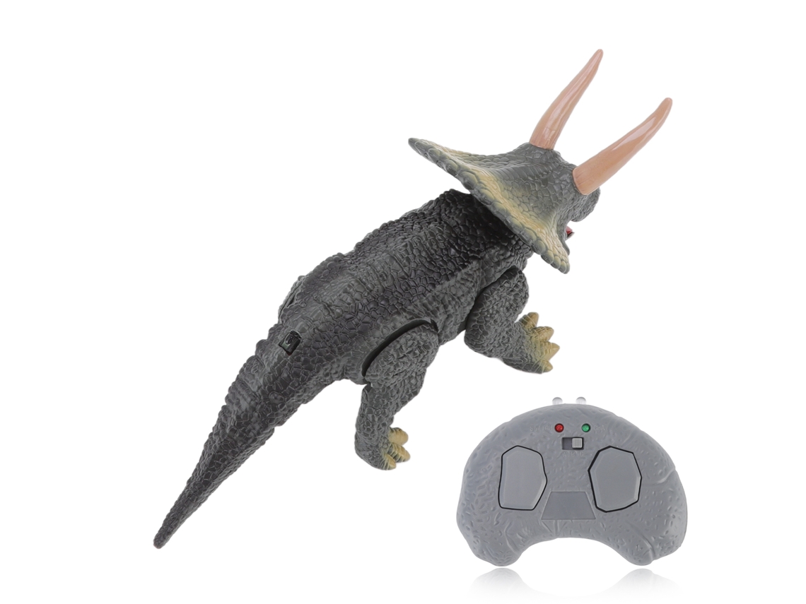 Dinosaurio Triceratops Teledirigido Que Camina, Con Ojos Que Brillan Y Boca Que Se Abre, Para Niños.
