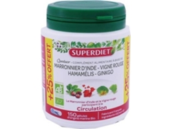 Complemento Alimentar SUPERDIET Quarteto Circulação Castanha Videira Vermelha Bruxa Avelã Ginkgo (150 cápsulas)