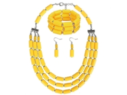 Joyería De Acero Inoxidable Para Mujer: Collar, Pendientes Y Pulsera Estilo Dubai Amarillo
