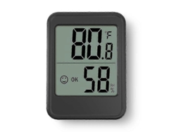 Mini higrómetro digital con medidor de temperatura y humedad con respuesta rápida de 5 segundos para el hogar Nostalgia88 (negro)